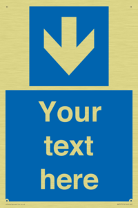 Custom Directional signage blue down arrow 